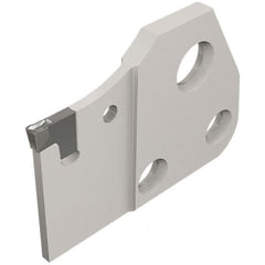 Iscar - Neutral Cut, 5.5mm Insert Width, Cutoff & Grooving Support Blade for Indexables - 4mm Head Projection - Exact Tooling