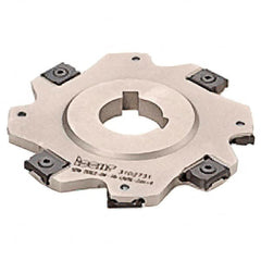 Iscar - Arbor Hole Connection, 3/16" Cutting Width, 1.47" Depth of Cut, 5" Cutter Diam, 1-1/4" Hole Diam, 16 Tooth Indexable Slotting Cutter - SDN-LN08 Toolholder, LNET Insert, Right Hand Cutting Direction - Exact Tooling