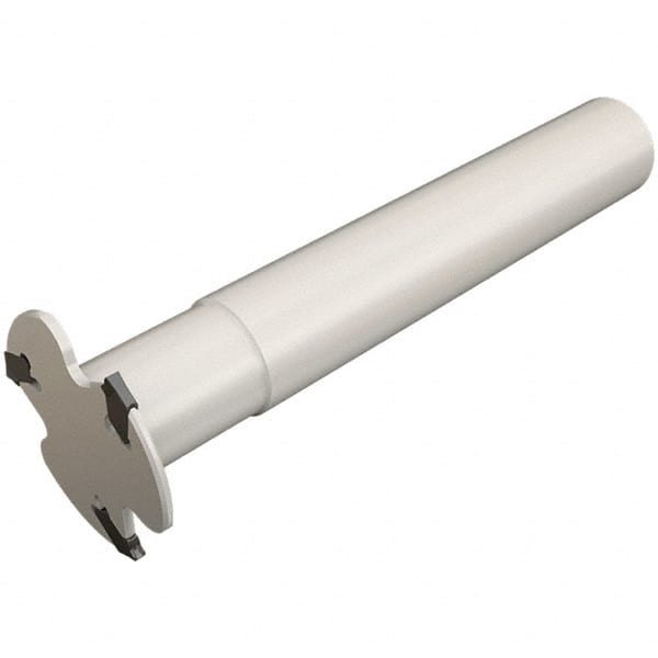 Iscar - Shank Connection, 0.059" Cutting Width, 11mm Depth of Cut, 40mm Cutter Diam, 4 Tooth Indexable Slotting Cutter - 0.63" Shank Diam, SGSF-W Toolholder, GSFN, GSFU Insert, Right Hand Cutting Direction - Exact Tooling