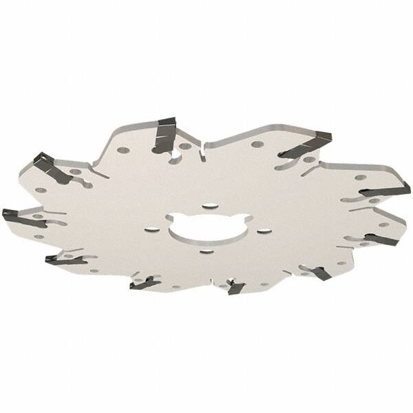 Iscar - Arbor Hole Connection, 0.132" Cutting Width, 34mm Depth of Cut, 125mm Cutter Diam, 32mm Hole Diam, 8 Tooth Indexable Slotting Cutter - GM-DG Toolholder, GIM, GIMY, GIP, GIPA Insert, Right Hand Cutting Direction - Exact Tooling