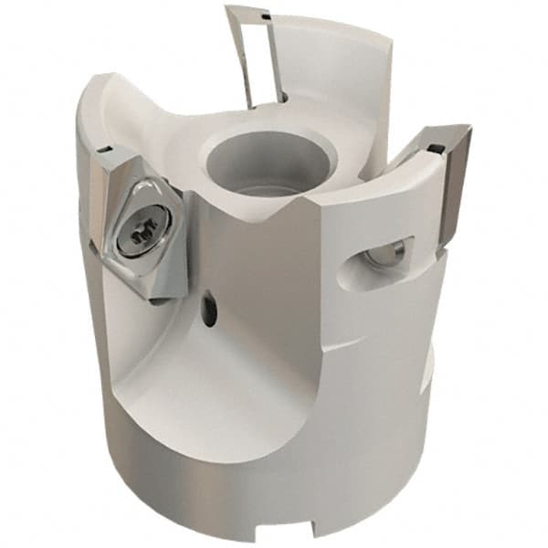 Iscar - 2 Inserts, 2" Cut Diam, 3/4" Arbor Diam, 0.4" Max Depth of Cut, Indexable Square-Shoulder Face Mill - 0/90° Lead Angle, 2.24" High, HSM90S APCR 1405 Insert Compatibility, Through Coolant, Series Helialu - Exact Tooling