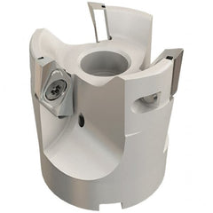 Iscar - 2 Inserts, 2" Cut Diam, 3/4" Arbor Diam, 0.4" Max Depth of Cut, Indexable Square-Shoulder Face Mill - 0/90° Lead Angle, 2.24" High, HSM90S APCR 1405 Insert Compatibility, Through Coolant, Series Helialu - Exact Tooling