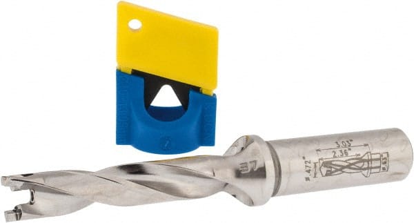 Iscar - 0.472" to 0.488" Diam, 5xD, 2.36" Max Depth, 5/8" Shank Diam, 4.92" OAL, Replaceable-Tip Drill - FCP, ICK, ICK-2M, ICM, ICN, ICP, iCP-2M Insert, 12 Seat Size, 45391299 Toolholder, Series SumoCham - Exact Tooling