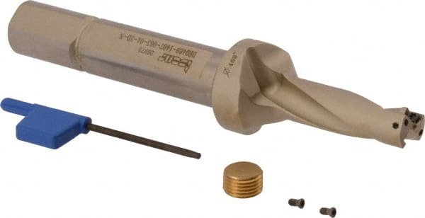 Iscar - 1.41" Max Drill Depth, 3xD, 15/32" Diam, Indexable Insert Drill - 2 Inserts, 5/8" Shank Diam, Straight Shank - Exact Tooling