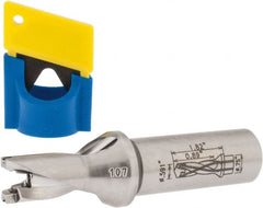 Iscar - 0.591" to 5/8" Diam, 1.5xD, 0.89" Max Depth, 3/4" Shank Diam, 3.79" OAL, Replaceable-Tip Drill - FCP, ICK, ICK-2M, ICM, ICN, ICP, iCP-2M Insert, 15 Seat Size, 45391455 Toolholder, Series SumoCham - Exact Tooling