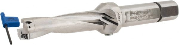 Iscar - 2-3/4" Max Drill Depth, 4xD, 11/16" Diam, Indexable Insert Drill - 2 Inserts, 3/4" Shank Diam, Straight Shank - Exact Tooling