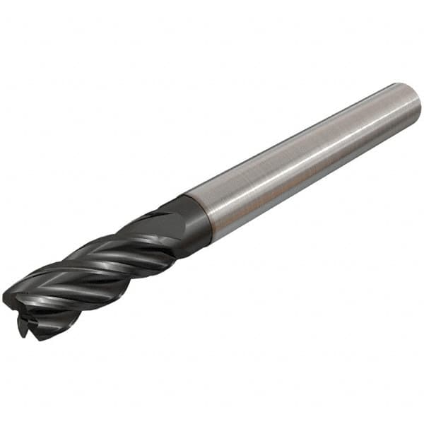 Iscar - 25mm, 4 Flute, Single End, Solid Carbide, Corner Chamfer End Mill - 121mm OAL, 38° Helix, Right Hand Flute, 50mm LOC, Right Hand Cut, 65mm Extended Reach - Exact Tooling