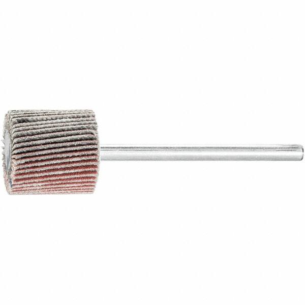 PFERD - 5/8" Diam x 5/8" Face Width, Aluminum Oxide Coated Mounted Flap Wheel - 1/8" Shank Mount, 240 Grit, 50,000 Max RPM - Exact Tooling
