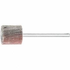 PFERD - 5/8" Diam x 5/8" Face Width, Aluminum Oxide Coated Mounted Flap Wheel - 1/8" Shank Mount, 240 Grit, 50,000 Max RPM - Exact Tooling