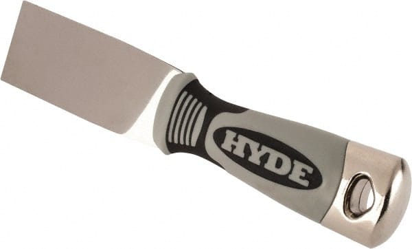 Hyde Tools - 1-1/2" Wide Stainless Steel Putty Knife - Stiff, Cushioned Grip Handle - Exact Tooling