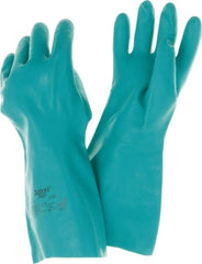 Ansell - 15" Long, 22 mil Thick, Chemical Resistant Gloves - Green - Exact Tooling