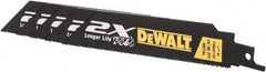 DeWALT - 6" Long x 1" Thick, Bi-Metal Reciprocating Saw Blade - Straight Profile, 14 to 18 TPI, Toothed Edge - Exact Tooling