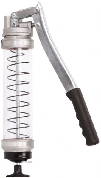 PRO-LUBE - 10,000 Max psi, Rigid Lever Grease Gun - 14 oz (Cartridge) Capacity, 1/8 Thread Outlet, 28 Strokes per oz, Bulk, Cartridge, Filler Pump & Suction Fill, Includes 4 Jaw Coupler with Ball Check - Exact Tooling
