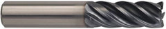 Kennametal - 1/2", 5 Flute, Solid Carbide, 1/8" Corner Radius End Mill - 3" OAL, 1-1/4" LOC - Exact Tooling