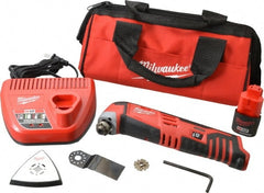 Milwaukee Tool - 12 Volt Cordless Multi Tool Kit - 5,000 to 20,000 RPM, Battery Included - Exact Tooling