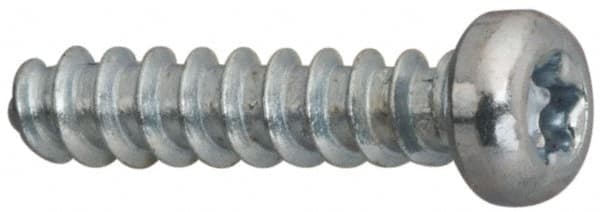 Made in USA - M2.5 Pan Head Torx Sheet Metal Screw - Case Hardened Steel, 6" Length Under Head, Grade 1022, T8 Drive - Exact Tooling