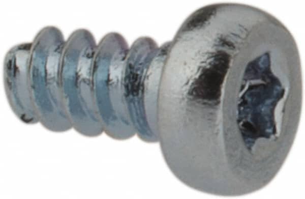 Made in USA - M1.4 Pan Head Torx Sheet Metal Screw - Case Hardened Steel, 3" Length Under Head, Grade 1022, T3 Drive - Exact Tooling