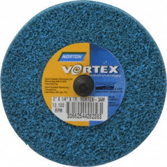 Norton - 3" Medium Grade Aluminum Oxide Deburring Disc - Quick Change Connection - Exact Tooling