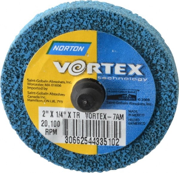 Norton - 2" Medium Grade Aluminum Oxide Deburring Disc - Quick Change Connection - Exact Tooling