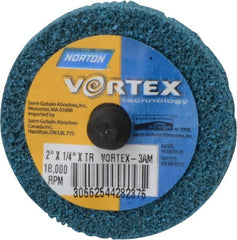 Norton - 2" Medium Grade Aluminum Oxide Deburring Disc - Quick Change Connection - Exact Tooling