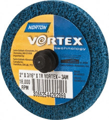 Norton - 2" Medium Grade Aluminum Oxide Deburring Disc - Quick Change Connection - Exact Tooling