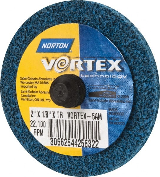Norton - 2" Medium Grade Aluminum Oxide Deburring Disc - Quick Change Connection - Exact Tooling