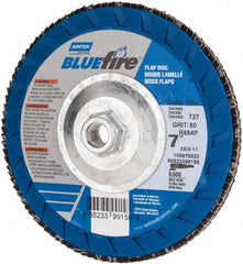 Norton - 7" 80 Grit 5/8-11 Center Hole Type 27 Zirconia Alumina Flap Disc - Exact Tooling