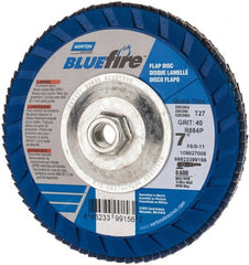 Norton - 7" 40 Grit 5/8-11 Center Hole Type 27 Zirconia Alumina Flap Disc - Exact Tooling