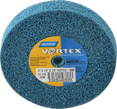 Norton - 3" Diam, 1/2" Face Width, 1/4" Center Hole, Medium Grade, Aluminum Oxide Deburring Wheel - Unitized, Medium Density 5 Grade - Exact Tooling