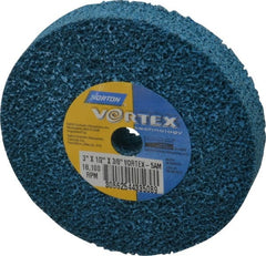 Norton - 3" Diam, 1/2" Face Width, 3/8" Center Hole, Medium Grade, Aluminum Oxide Deburring Wheel - Unitized, Medium Density 5 Grade - Exact Tooling