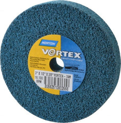 Norton - 3" Diam, 1/2" Face Width, 3/8" Center Hole, Medium Grade, Aluminum Oxide Deburring Wheel - Unitized, Medium Density 7 Grade - Exact Tooling