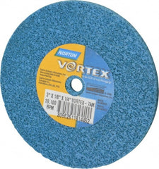 Norton - 3" Diam, 1/8" Face Width, 1/4" Center Hole, Medium Grade, Aluminum Oxide Deburring Wheel - Unitized, Medium Density 7 Grade - Exact Tooling