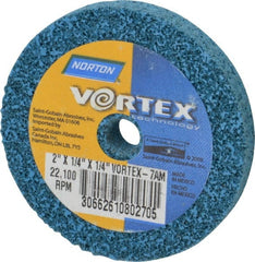 Norton - 2" Diam, 1/4" Face Width, 1/4" Center Hole, Medium Grade, Aluminum Oxide Deburring Wheel - Unitized, Medium Density 7 Grade - Exact Tooling