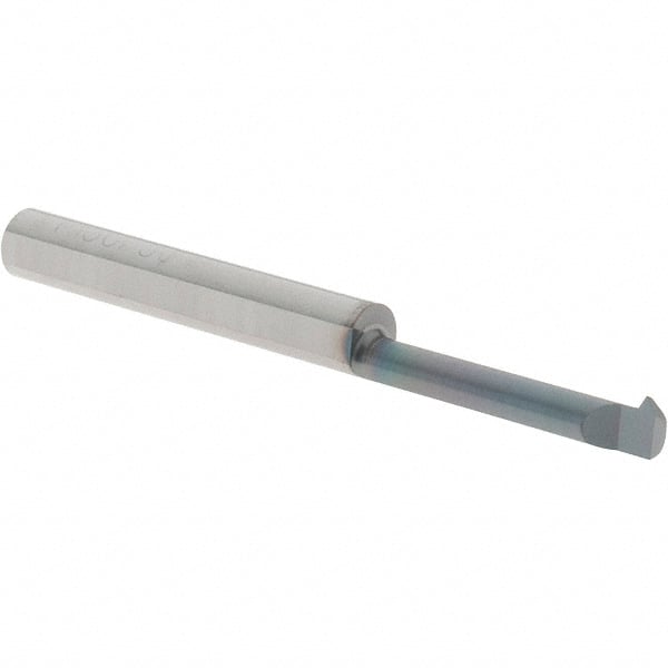 Scientific Cutting Tools - 3/4" Cutting Depth, 20 to 56 TPI, 0.15" Diam, Internal Thread, Solid Carbide, Single Point Threading Bar - AlTiN+ Finish, 2" OAL, 3/16" Shank Diam, 0.035" Projection from Edge, 60° Profile Angle - Exact Tooling