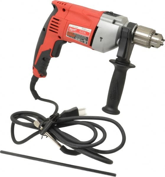Milwaukee Tool - 120 Volt 1/2" Keyed Chuck Electric Hammer Drill - 0 to 48,000 BPM, 0 to 2,800 RPM - Exact Tooling
