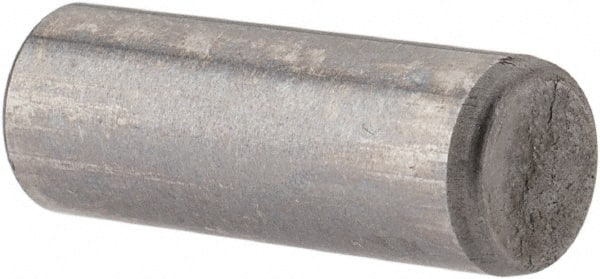 Made in USA - 5mm Diam x 14mm Pin Length Alloy Steel Standard Dowel Pin - Bright Finish, C 47-58 & C 60 (Surface) Hardness, 1 Beveled & 1 Rounded End - Exact Tooling