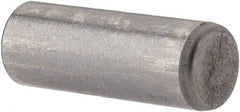 Made in USA - 5mm Diam x 14mm Pin Length Alloy Steel Standard Dowel Pin - Bright Finish, C 47-58 & C 60 (Surface) Hardness, 1 Beveled & 1 Rounded End - Exact Tooling