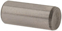 Made in USA - 5mm Diam x 12mm Pin Length Alloy Steel Standard Dowel Pin - Bright Finish, C 47-58 & C 60 (Surface) Hardness, 1 Beveled & 1 Rounded End - Exact Tooling