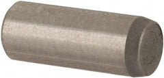 Made in USA - 3mm Diam x 8mm Pin Length Alloy Steel Standard Dowel Pin - Bright Finish, C 47-58 & C 60 (Surface) Hardness, 1 Beveled & 1 Rounded End - Exact Tooling