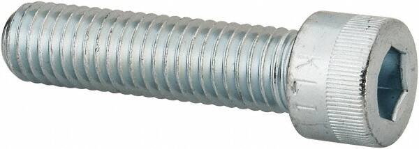 Made in USA - 1/2-13 UNC Hex Socket Drive, Socket Cap Screw - Alloy Steel, Zinc-Plated Finish, Fully Threaded, 2" Length Under Head - Exact Tooling