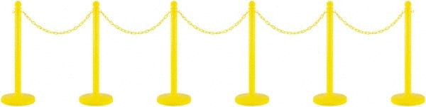 PRO-SAFE - 40" High Plastic Pedestrian Warning Post Kit - 50' Long Rope - Exact Tooling