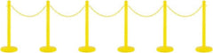 PRO-SAFE - 40" High Plastic Pedestrian Warning Post Kit - 50' Long Rope - Exact Tooling