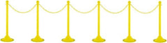 PRO-SAFE - 41" High Plastic Pedestrian Warning Post Kit - 50' Long Rope - Exact Tooling