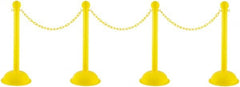 PRO-SAFE - 41" High Plastic Pedestrian Warning Post Kit - 30' Long Rope - Exact Tooling