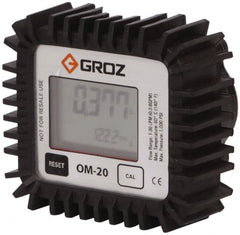 PRO-LUBE - 1/2" NPT Port Electronic Oil Flowmeter - 1000 Max psi, 0.3 to 8 GPM, Aluminum - Exact Tooling