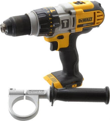 DeWALT - 20 Volt 1/2" Keyless Chuck Cordless Hammer Drill - 0 to 9,775, 0 to 22,950 & 0 to 34,000 BPM, 0 to 575, 0 to 1,350 & 0 to 2,000 RPM, Reversible, Mid-Handle - Exact Tooling