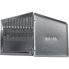 Chicago-Latrobe - 0.0135 to 0.039", 135° Point, Oxide Finish, High Speed Steel Jobber Length Drill Bit Set - Exact Tooling