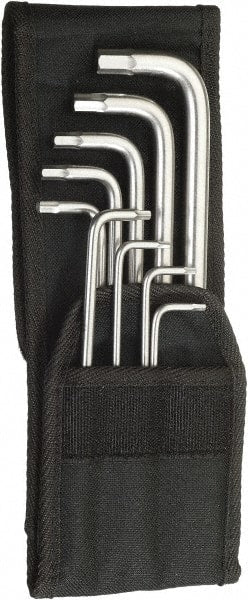 Wera - 9 Piece L-Key Hex Key Set - Hex Range 3/32 to 3/8", Stainless Steel - Exact Tooling