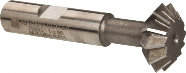 Keo - 1° 1" Cut Diam, 3/8" Cut Width, 1/2" Shank, High Speed Steel Double-Angle Cutter - Exact Tooling