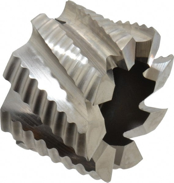 Keo - 2-1/2" Diam, 1" Arbor Hole Diam, 1-5/8" Length of Cut, 8 Flute, Cobalt, Rougher Shell End Mill - Right Hand Cut, Right Hand Spiral Flute, Uncoated - Exact Tooling